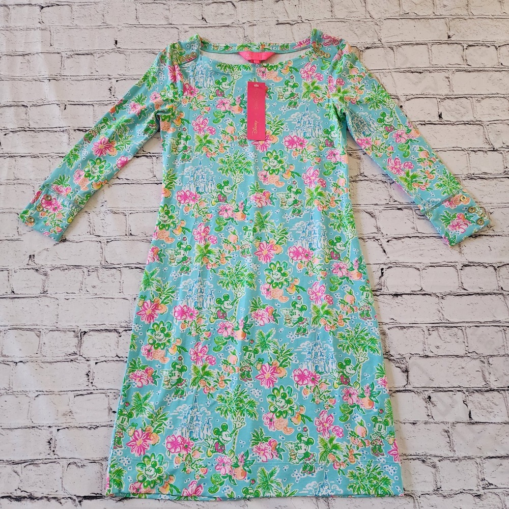 Lilly Pulitzer Disney Sophie Dress Blue Ibiza Mickey Minnie XXS New